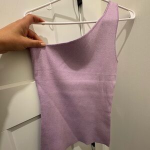 One Shoulder Lilac Sweater